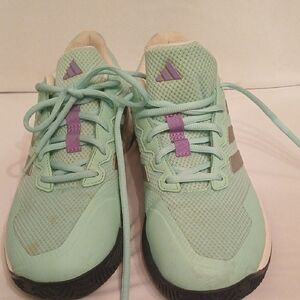 Adidas Mint Green Sneakers with Purple Details